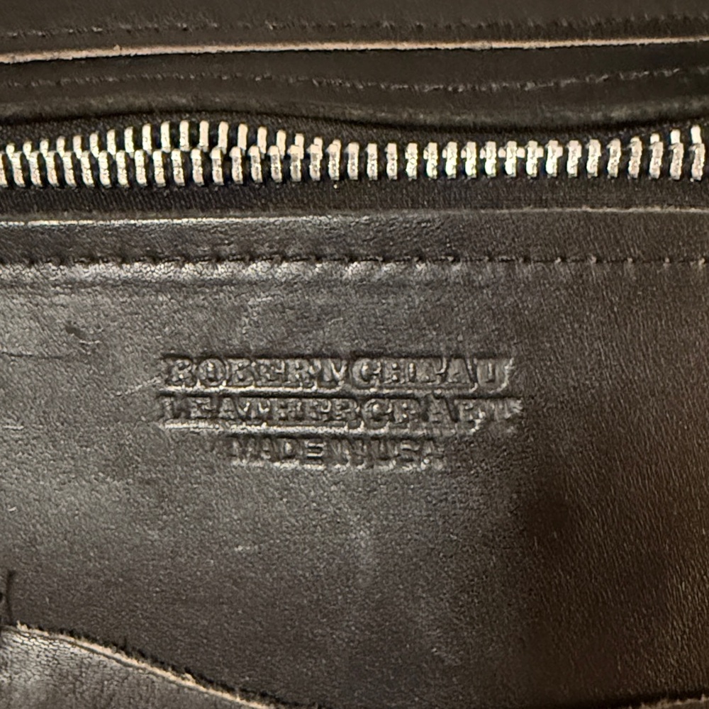 Robert Cheau Leathercraft — Vintage Black Leather Briefcase — Made in USA - Picture 3 of 6